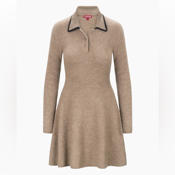 STAUD Dujour Knit Fit & Flare Minidress XS